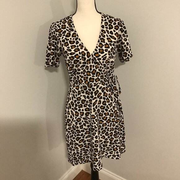 Show Me Your Mumu Cheetah Wrap Dress - Size Small - Picture 1 of 8
